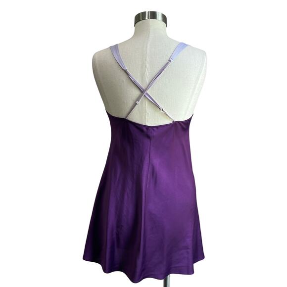 Victoria's Secret  Deep Romantic Purple Sleep Mini Chemise Mini Dress Sz M - Picture 2 of 9